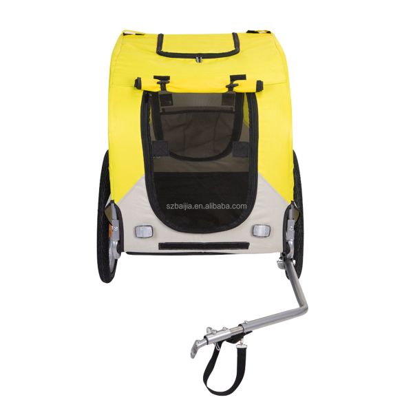 Yellow Foldable Pet Carrier Trailer Utility ABS Bike Carriers For Dogs