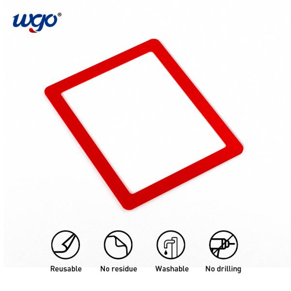 No Magnet Needed Repositionable Self Adhesive Plastic Sign Holder Wall Mounted