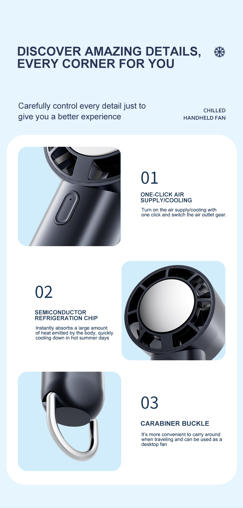 Factory Wholesale 2000mAh New Arrivals Custom LOGO USB Rechargeable Pocket Fan Portable Fan for Outdoor Mini Handheld Fan