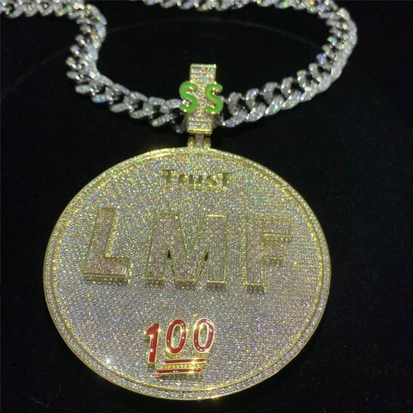 Aduana 925 Moissanite Cuban Link Sterling Silver VVS Diamond Glow 4inches