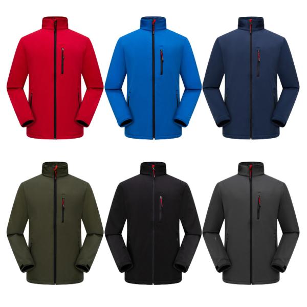 Men's Spring Jacket with Custom Pattern Windproof Waterproof Warm Fleece Outdoor