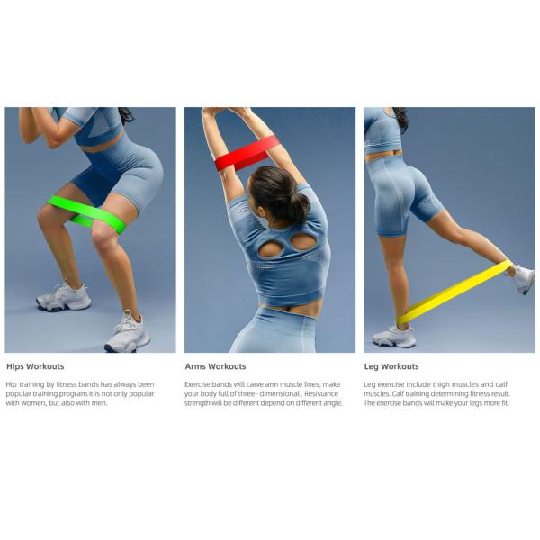 Resistance Bands, Exercise Workout Bands for Women and Men, 5 Set of Stretch Bands for Booty Legs, Pilates Flexbands