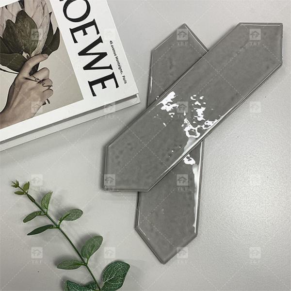 Art Hecho a mano Largo Hexágono azulejos de mosaico verde para la cocina del baño