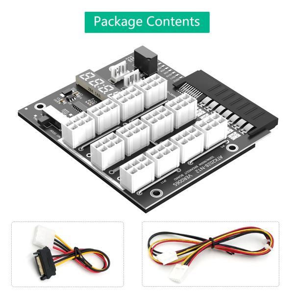 Адаптер питания HP с 12 12V ATX6PIN портами питания и 2 4PIN портами питания, интерфейс регулятора давления с светодиодным дисплеем напряжения и переключателем питания