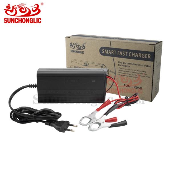 12V 5A Portable Smart PWM Battery Charger with Three-Phase Input and Anti-Dehydration for AGM/GEL Batteries