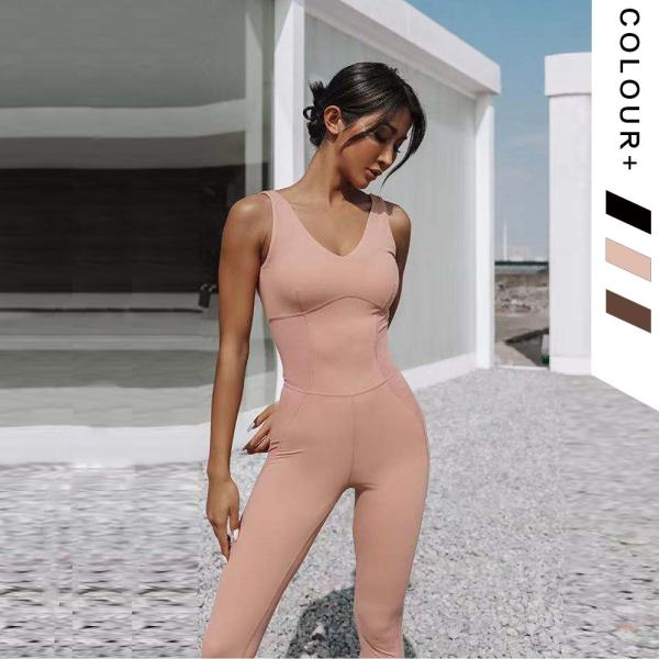 o sutiã Legging dos esportes da ioga 240gsm ajustou o fato-macaco do decote em V do TUV respirável