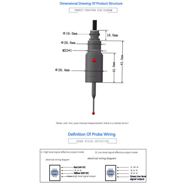 High Precision 0.001mm CNC Machine Tool Wired Probe XYZ Axis Automatic Measuring Sensor for Engraving and Milling Machinery