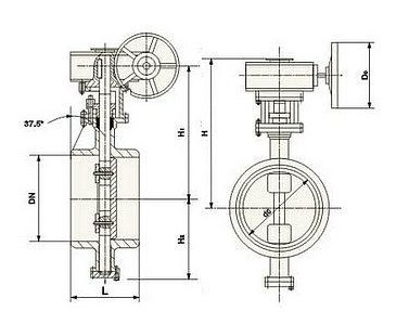 Butt Welding WCB Wafer Butterfly Valve Triple Eccentric Type API 609