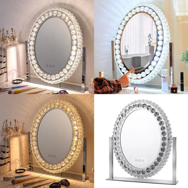 Dimmable Led Light round Crystal Dressing Makeup Mirror lamp(WH-MR-80)