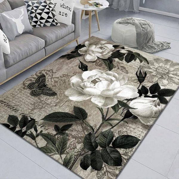 O assoalho impresso geométrico da sala de visitas atapeta o retângulo Crystal Velvet Rug