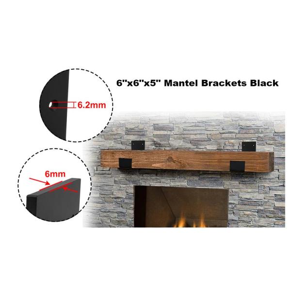 Standard Heavy Duty Mantel Brackets Steel U-Shaped Beam-Style Fireplace Shelf Support