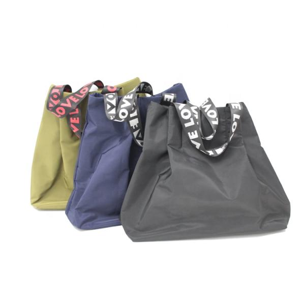 Recycled Large Capacity Tote Bag , Long Handle Promotional Reusable Bags