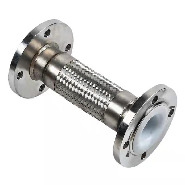 DN200 PN16 Convoluted Stainless Steel Flexible Hose Flange Connection Lined With PTFE Metal Hose 304 Stainless Steel Metal Bellows