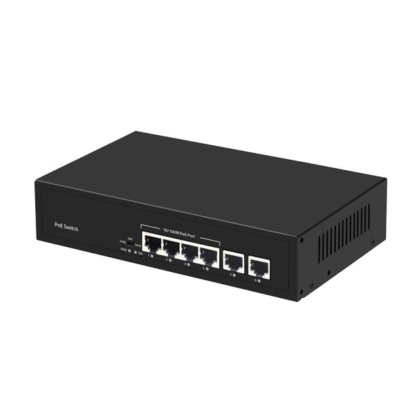 4 порта Fast Ethernet CCTV Poe Switch с 2 медными подключениями 55 Вт.