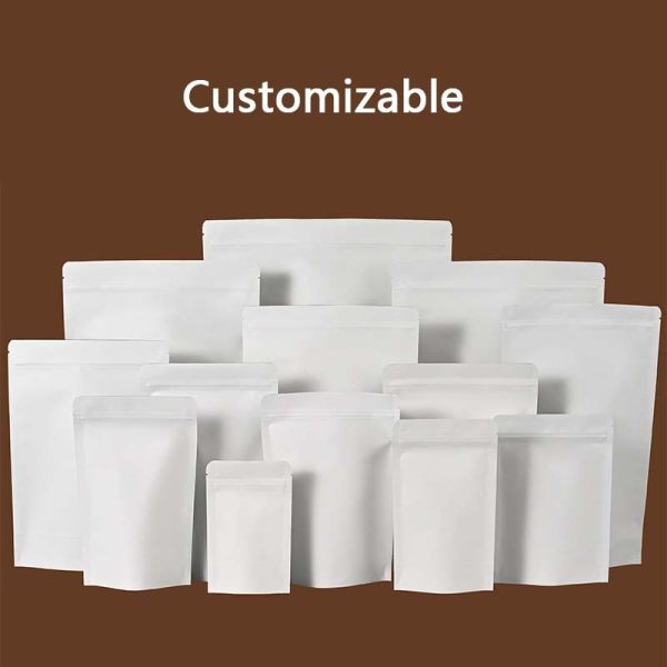 Customizable White Matte Stand-up Pouches For Food Packaging