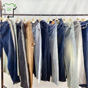 Used Women Denim Jeans Jacket Blazer Windbreaker Trench Casual Cargo Pants