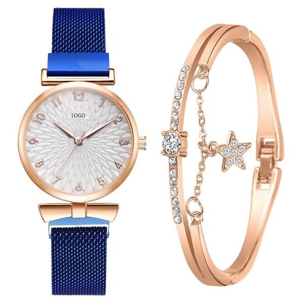 Rosegold 32mm Women'S Watch Gift Box Ladies Mesh Band Watches Bracelet
