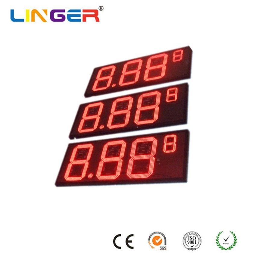 7 Segment LED Gas Price Signs Outdoor Gas Station LED Signs IP68 With 5mm Oval