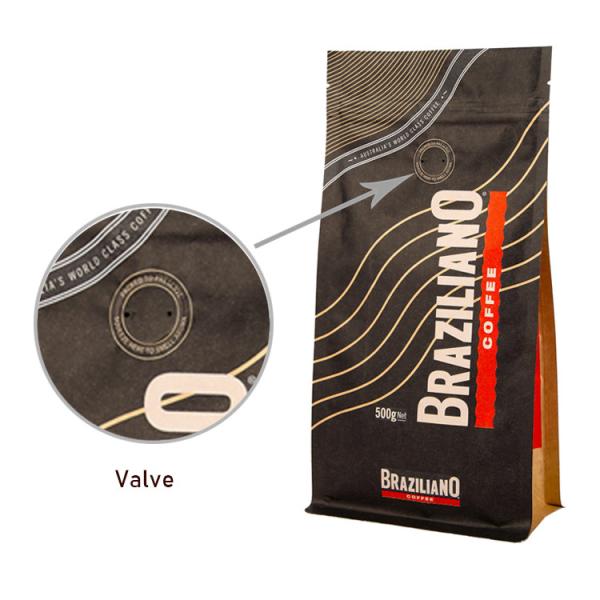 o café do papel de 150g Brown ensaca o café de Doypack levanta-se a largura do malote 130mm