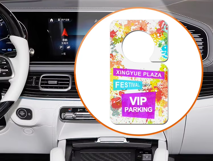 Custom Plastic Parking Pass Hang Tag Car Park Shopping Mall Disabled Blank Reusable Durable Labels