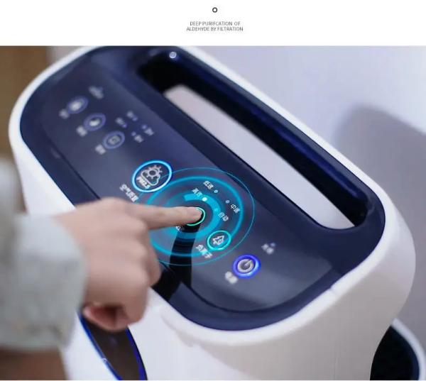 Filtro de carbono ativado para uso doméstico Purificador de ar de grande cobertura Filtros múltiplos Purificador de ar de quatro velocidades Purificação a longo prazo