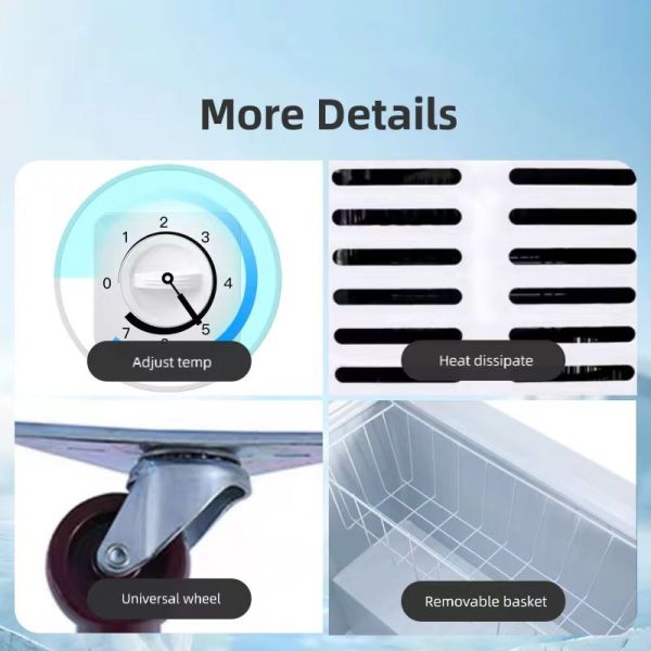 Commercial Ice Cream Freezer Sliding Chest Freezer Glass Top Horizontal