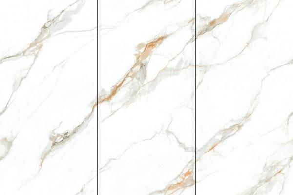 Carreaux de porcelaine vitrée poli Carrara Blanc 900x1800mm
