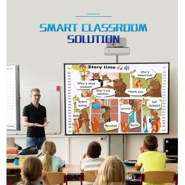 60 Million Touches Interactive Whiteboard with 83~150 Inch Custom Size and Infrared, Capacitive, Electromagnetic Touch Technology