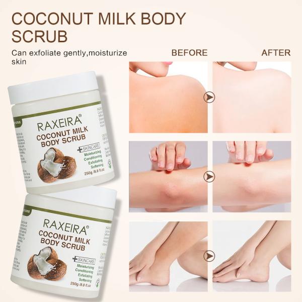Exfoliate Skin Coconut Milk Skin Care Body Scrub 250g Black Color