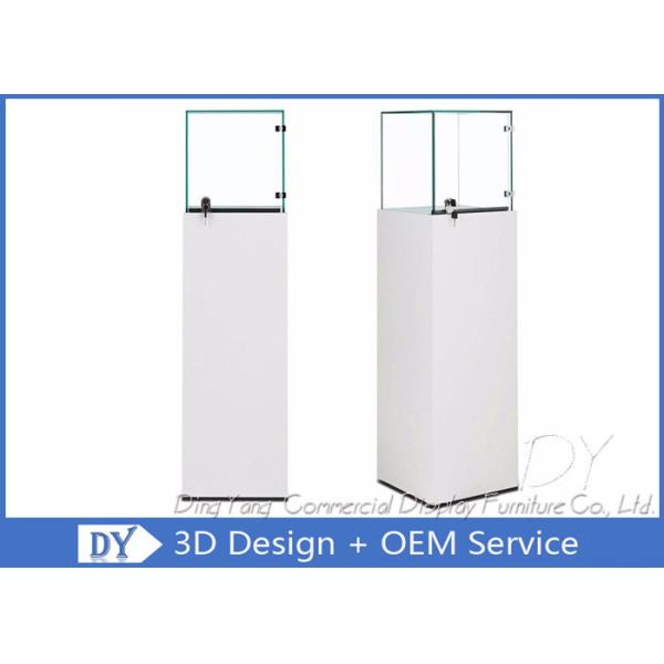 Белые деревянные витрины из стекла с замками 400 х 400 х 1350 мм