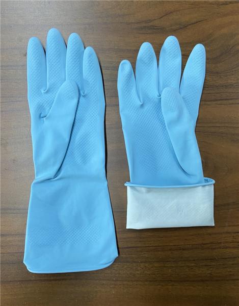 Luvas de borracha da cozinha de Flocklined do pulverizador de M 75g para o banheiro de limpeza