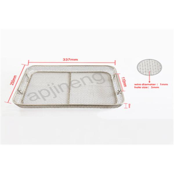 Silver Wire Mesh Basket Stainless Steel 304 316 For Cleaning / Sterilization