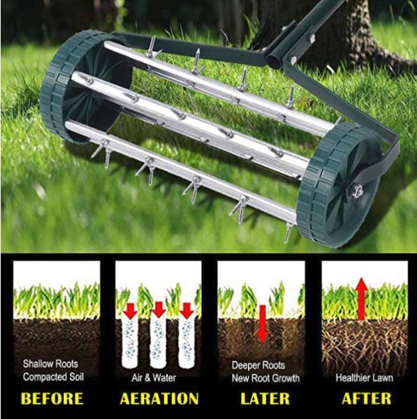 Weatherproof Heavy Duty Lawn Aerator Hand Held Garden Rolling Core Aerator