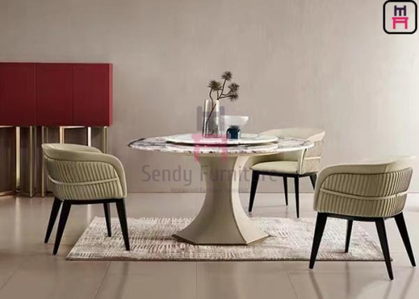Tufted Leather Wood Restaurant Chairs Padded Upholstery H77cm