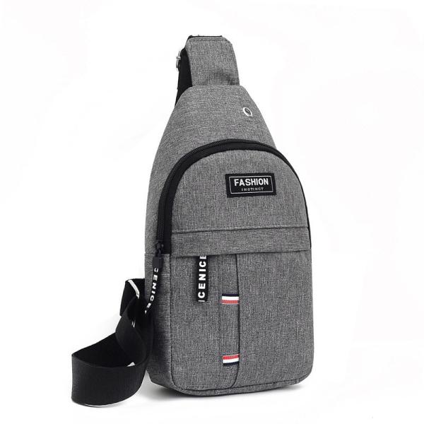 Custom Logo Earphone Hole Men's Sling Bag for Daily Life and Sport in Versatile Style
