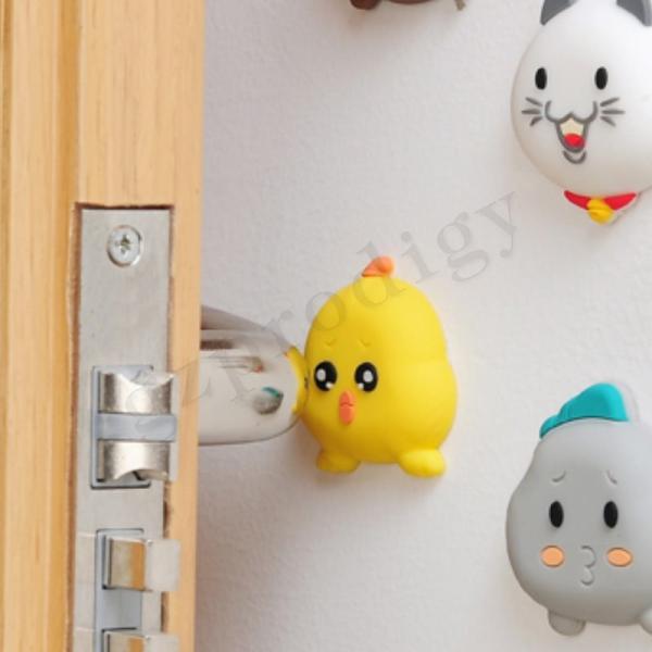 Funny Yellow Chicken Plastic Door Wedge Silicon Wall Adhesive Door Stop