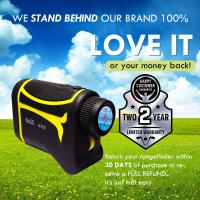 Telémetro amarillo negro del golf del aire libre del telémetro del laser del golf de 6X25m m con la cuesta