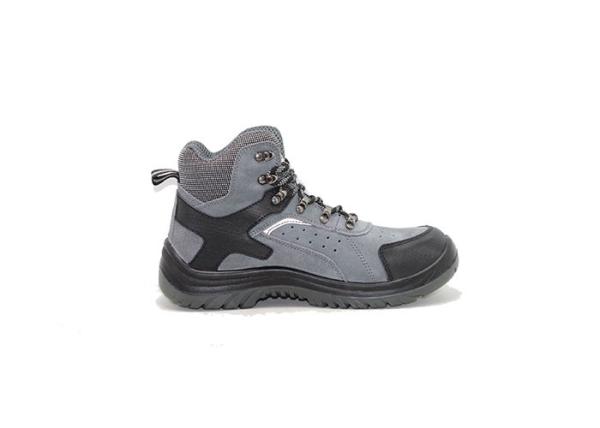 Middle Cut Suede Leather Safety Shoes , Upper Industrial Steel Toe Cap Work Trainers
