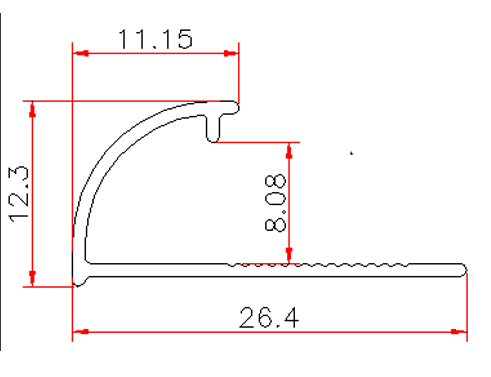 Shiny Polished Gold Curved Bathroom Tile Edge Trim 10mm Height