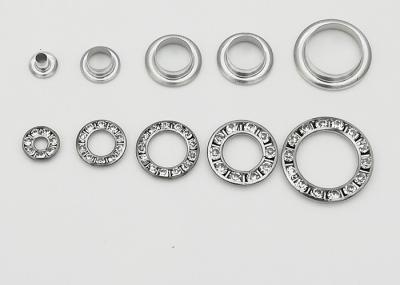 Round Metal Eyelet Rings With Rhinestone , Copper Grommets Eyelets Elegant