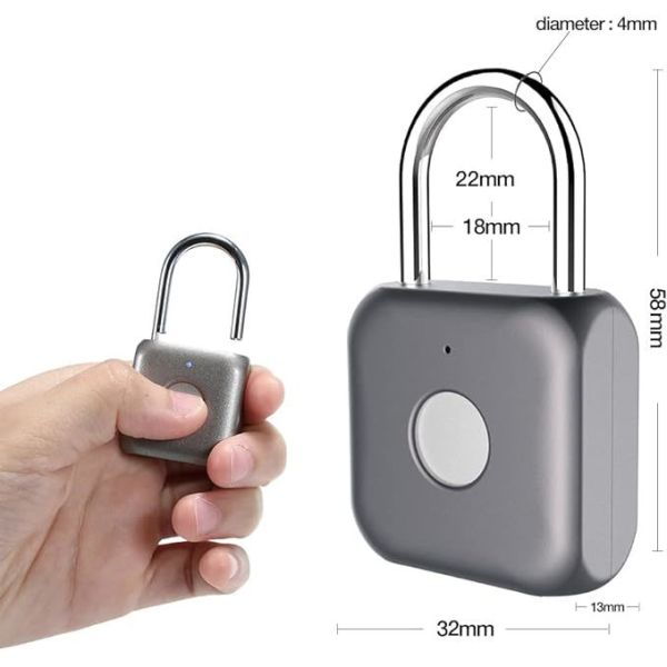 Factory Selling Mini IP65 Smart Finger Print Padlock Travel Luggage Suitcase Security Door Locks Smart Electronic Padlock