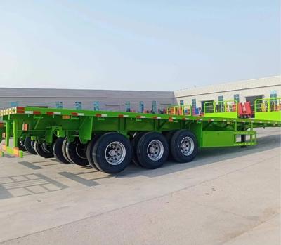 Q345B Semi Flatbed Trailer For Hauling Cargo Side Wall Removable Or Fixed 24v Electrical System