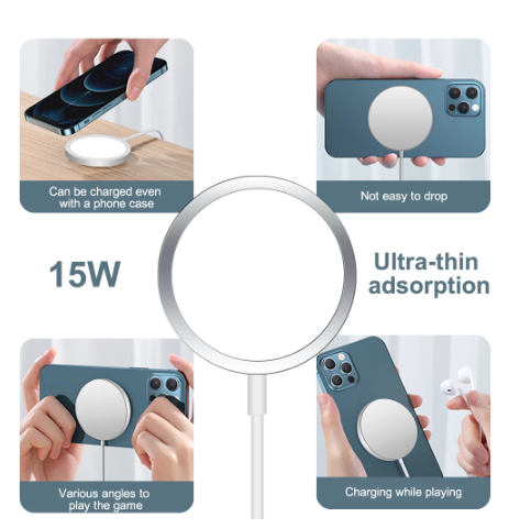 1.67A 205kHz Aluminum Magnetic Qi 15W Wireless Charger Pad