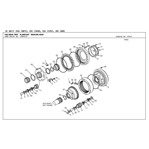 terex 15337703 CARRIER-PLANTRY M/CD for terex tr100 truck spare parts