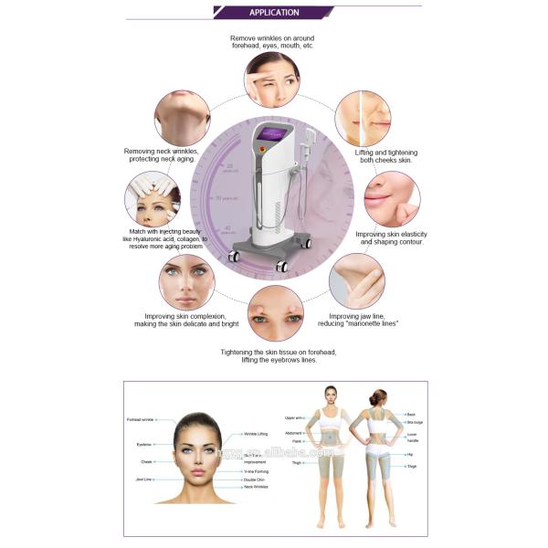 Вертикальные 3Д Хифу смотрят на поднимаясь машину, машину ультразвука высокой интенсивности сфокусированную