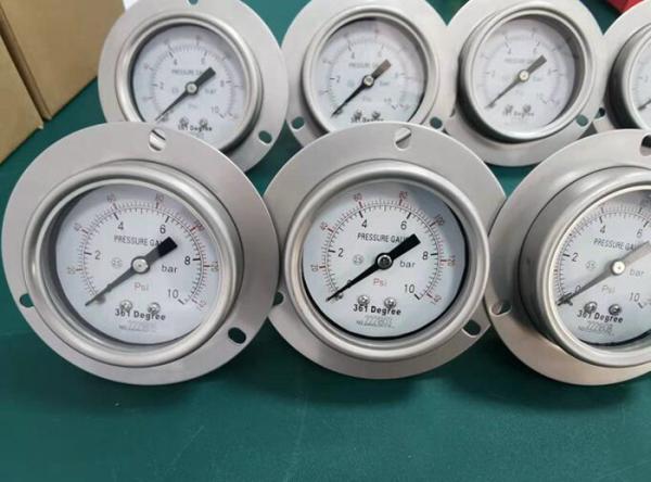 10Mpa 63mm Liquid Oil Pressure Gauge Stainless Steel Pointer