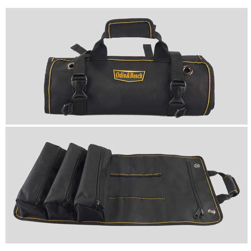 Customized Organizer Zipper Pocket Spanner Car Detailing Storage Rolling Electrician Tool Bag