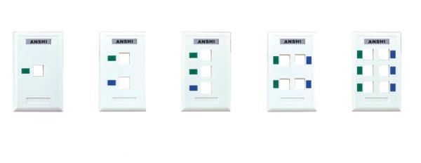 Único tipo trapezoide da placa dianteira RJ45 Jack 120 do cabo da rede do porto/porto do dobro
