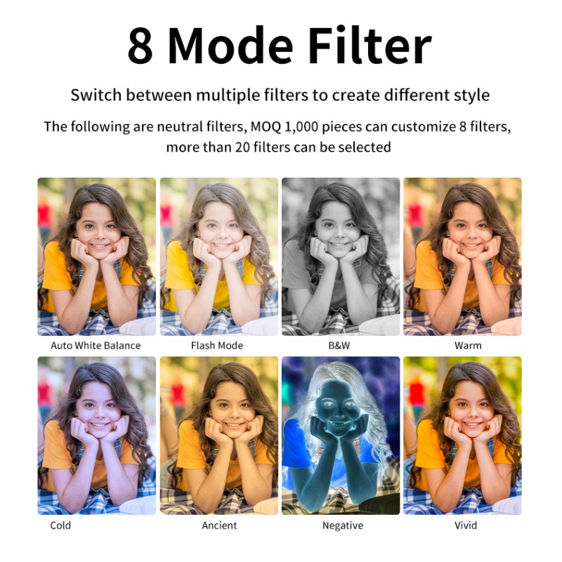 Retro Screenless Digital Camera Screen-free 8 Mode Filters Without Screen 8MP Photo With Photo Counter LED Flash Camping Camera