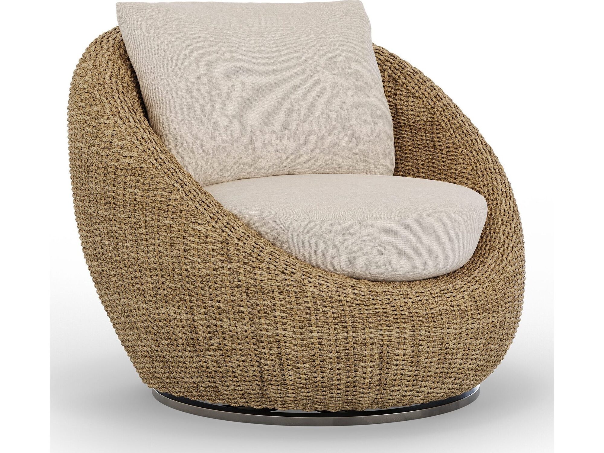 Round Wicker Woven Patio Furniture Outdoor Swivel Lounge Chair. Jen SN-2666